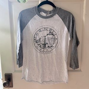 Magnolia baseball tee with three quarter sleeves